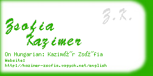 zsofia kazimer business card